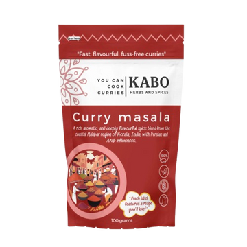 "Kabo Curry Masala pouch on a white background"