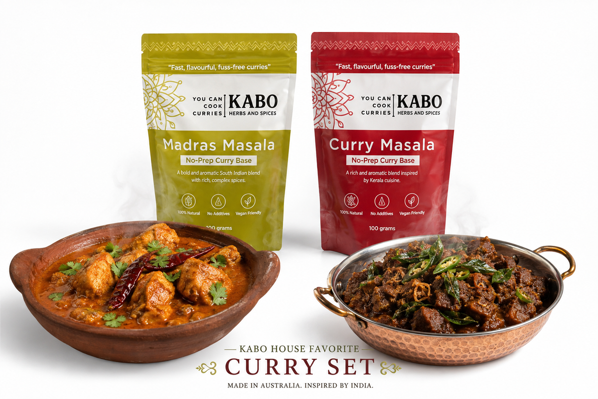 Kabo Classic Indian Curry Bundle – Madras & Curry Masala – Ready in 20 Minutes