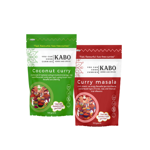 KABO 2-Pack Mild & Mellow: Coconut Curry and Curry Masala