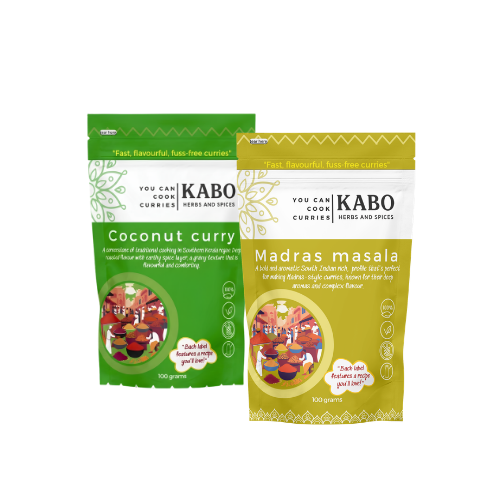 KABO 2-Pack Creamy & Spicy: Coconut Curry and Madras Masala