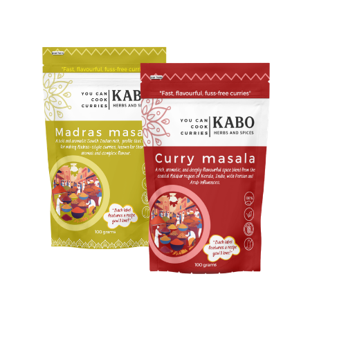 KABO 2-Pack Classic Pair: Curry Masala and Madras Masala