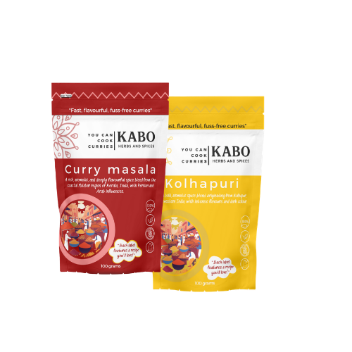 KABO 2-Pack Everyday & Bold: Curry Masala and Kolhapuri Masala