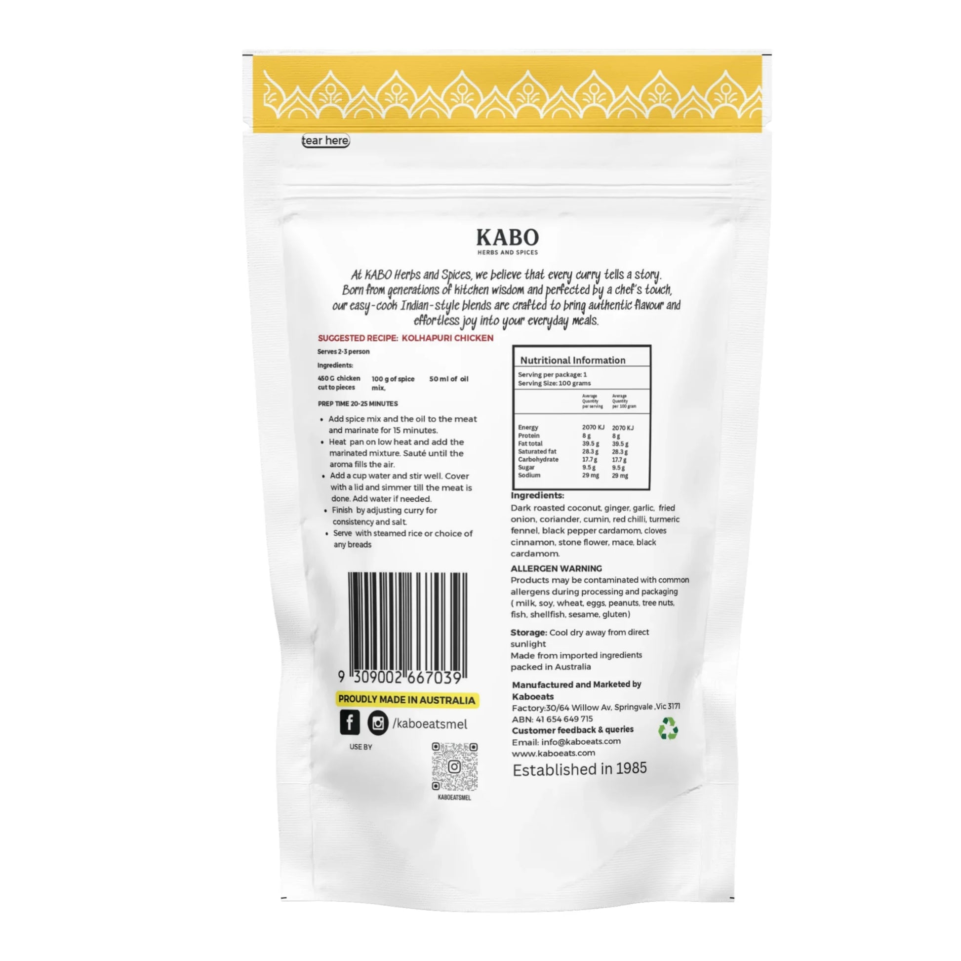 "Kabo Kolhapuri Masala curry dish – authentic Western Indian heat in 20 minutes"