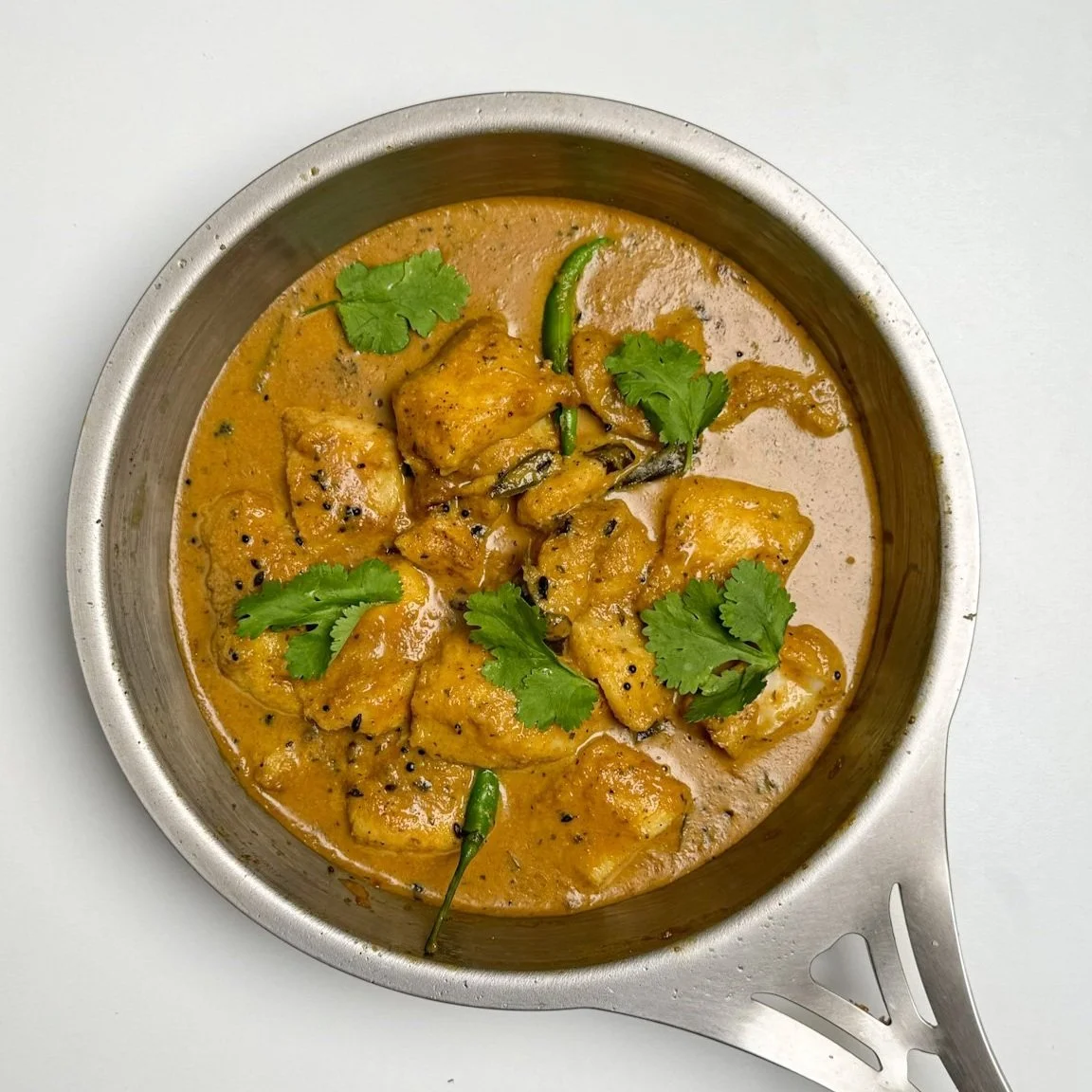 "Curried chicken dish with coconut curry blend from Kabo"
